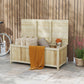 45 Gallon Wooden Storage Box patio Deck Box Bench, Garden Backyard Outdoor Storage Container, Natural