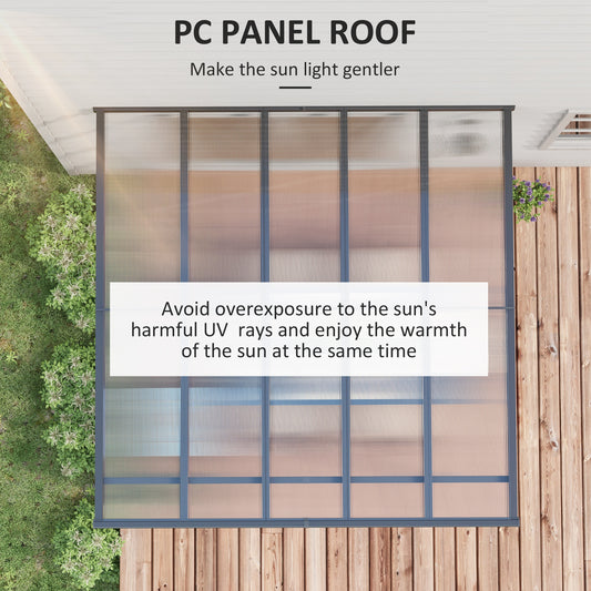 10' x 10' Grey Aluminum Pergola with Polycarbonate Roof