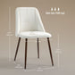 Upholstered Dining Chairs Set of 4, Velvet Accent Chair with Back and Wood-grain Steel Leg for Kitchen, Cream White