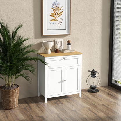 Sideboard Buffet Cabinet with Drawer and Doors - White