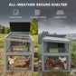Large Chicken Coop, Wooden Hen House with Covered Run, Nesting Box, Pull-Out Tray, Opening Asphalt Roof