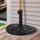 20 lbs Resin Half Round Patio Umbrella Base 20" Outdoor Decorative Parasol Stand Holder For Φ1.5", Φ1.9" Pole, Black