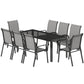 9 Pieces Patio Set with Stackable Chairs, Patio Dining Set with Glass Top for Garden, Patio, Backyard, Light Grey