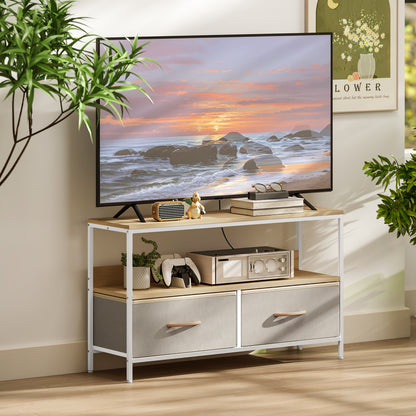 TV Stand with Charging Station and 2 Drawers