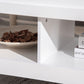 Lift Top Coffee Table with Hidden Storage Compartment and Open Shelves, Lift Tabletop Pop-Up Center Table for Living Room, White