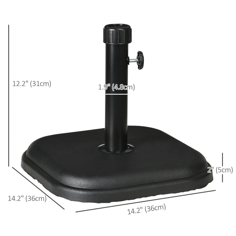 24 lb Black Concrete Umbrella Base, Heavy Duty