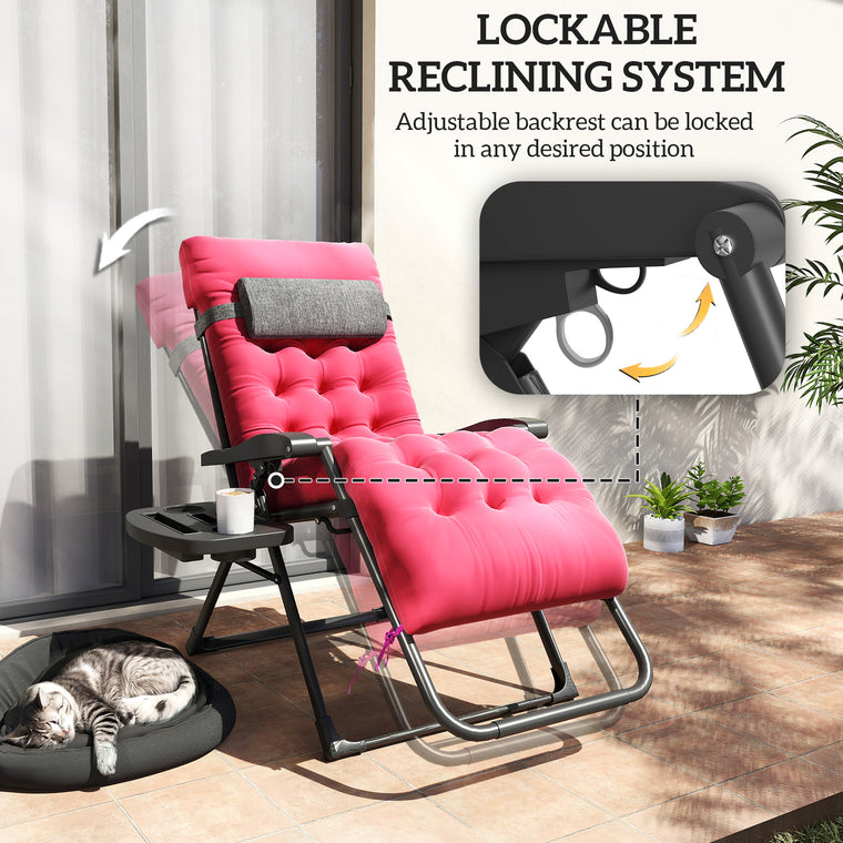 Padded Zero Gravity Recliner with Cup Holder & Cushion