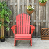 Red Wooden Adirondack Rocking Chair with Fanned Back