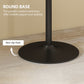 Dining Table for 4, Modern Kitchen Table with Marble Effect Tabletop and Round Base, White