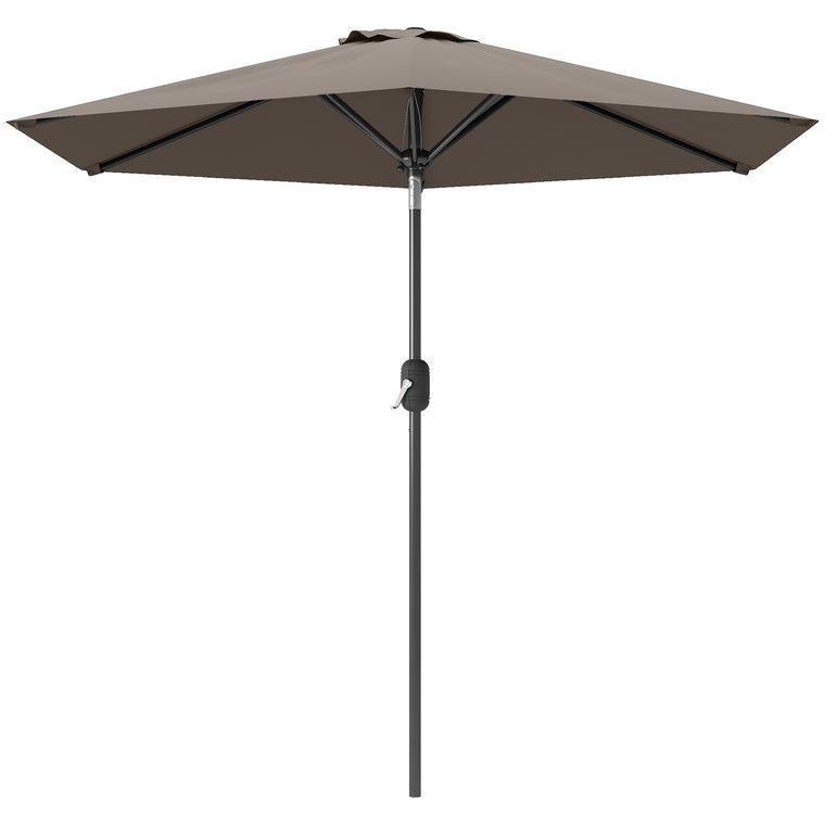 Dark Grey Patio Sun Umbrella with 6 Ribs