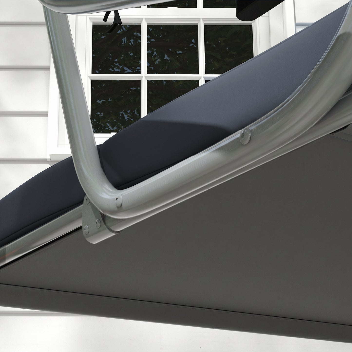Outdoor 3-Seater Patio Swing Chair, Outdoor Swing Seat, with Adjustable Canopy and Two Pillows for Garden, Light Grey