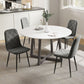 Dining Chairs Set of 4, Upholstered Dining Room Chairs with Steel Legs, Modern Kitchen Chair for Dining Room, Grey