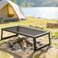 Folding Campfire Grill, 36" x 18" Heavy Duty Carbon Steel Grill Grate with Folding Legs, Black