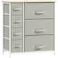 Dresser with 7 Drawers, Chest of Drawers with Metal Frame, Fabric Dresser for Living Room, Light Grey