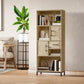 59" Bookcase, Storage Bookshelf with Cabinets, Drawer and Open Compartments, Freestanding Display Shelves for Home Office, Living Room, Study, Nature Wood