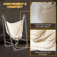 Hammock Chair with U Shape Stand, Hammock Swing Chair with A Side Pocket, Cream White