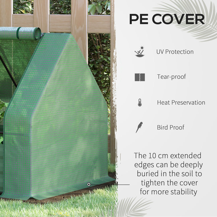 50" x 37.4" Green Steel Raised Garden Bed with Greenhouse