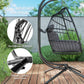 Double Wicker Egg Swing Chair with Stand, Foldable Hanging Egg Chair with UV Resistant Cushion, Headrest, Cream White