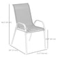 Set of 4 Outdoor Dining Chairs, Stackable Lawn Chairs with High Back, Breathable Mesh Seat for Garden Porch, White