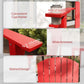 Classic Adirondack Chair, Muskoka Chairs, Garden Deck Chair with Cup Holder for Patio, Indoor, Backyard, Red
