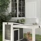 Wooden Rabbit Hutch with Pull-Out Tray, Asphalt Openable Roof, Small Animal Cage on Wheels with Run, Grey