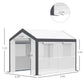 6.6' x 10' x 7' Heavy Duty Walk-In Greenhouse Vegetable Seed Growth Tent Outdoor Plant Growing Tunnel Warm House Flower Shed Backyard White
