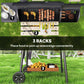 Charcoal BBQ Grill with Offset Smoker Portable Backyard Cooking Smoker, 124 x 53 x 104 cm, Black