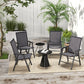 4-Piece Folding Chair Set for Relaxing on Patio Balcony Garden, Comfortable Outdoor Furniture with Armrests, Dark Grey
