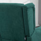 Fabric Accent Chair, Button Tufted Armchair, Armchair with Wood Legs, Thick Padding for Bedroom Dark Green