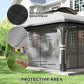 11' x 13' Patio Gazebo, Double Roof Outdoor Gazebo Canopy with Netting & Curtains, Galvanized Metal Frame, Light Grey