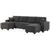 Modular U Shaped Couch, Sectional Sofa with Double Chaises and Spring Cushions
