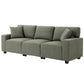 3 Seater Sofa with Storage Pockets, Modern Upholstered Couch with Pocket Springs, Green