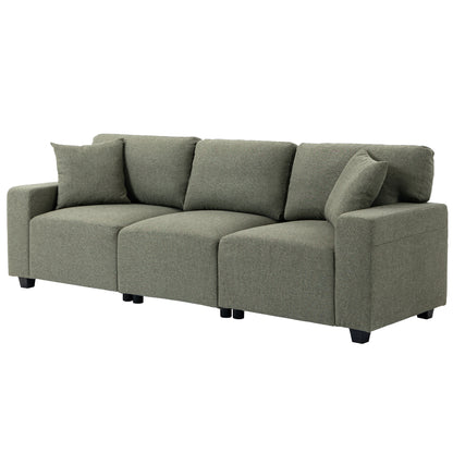 3-Seater Sofa with Storage Pockets - Green
