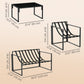 4 Piece Outdoor Furniture Set, Patio Conversation Set with Tempered Glass Table, Loveseat, 2 Chairs and Cushions, Beige