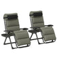2pcs Reclining Zero Gravity Chair with Adjustable Backrest, Folding Garden Sun Lounger with Removable Cushion, Grey