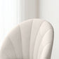 Modern Dining Chairs Set of 4, Upholstered Dining Room Chairs with Metal Legs, Shell Backrest, Padded Seat, Cream White