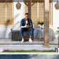 2-In-1 Outdoor PE Rattan Storage Bench, 29 Gallon Patio Wicker Furniture, Basket Box with Handles and Cushion Dark Grey - Dark Grey