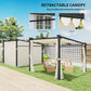 Metal Pergola with Sliding Roof Canopy, Retractable Pergola Canopy