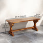 Rustic Outdoor Wooden Bench, Backless Garden Bench Patio Loveseat with X-Shape Base for Porch, Park, Carbonized