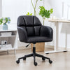Swivel Office Chair, Faux Leather Desk Chair with Adjustable Height for Living Room, Bedroom, Study, Black