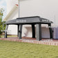 10' x 20' Patio Gazebo, Outdoor Gazebo Canopy Shelter with Netting, Vented Roof for Garden Dark Grey