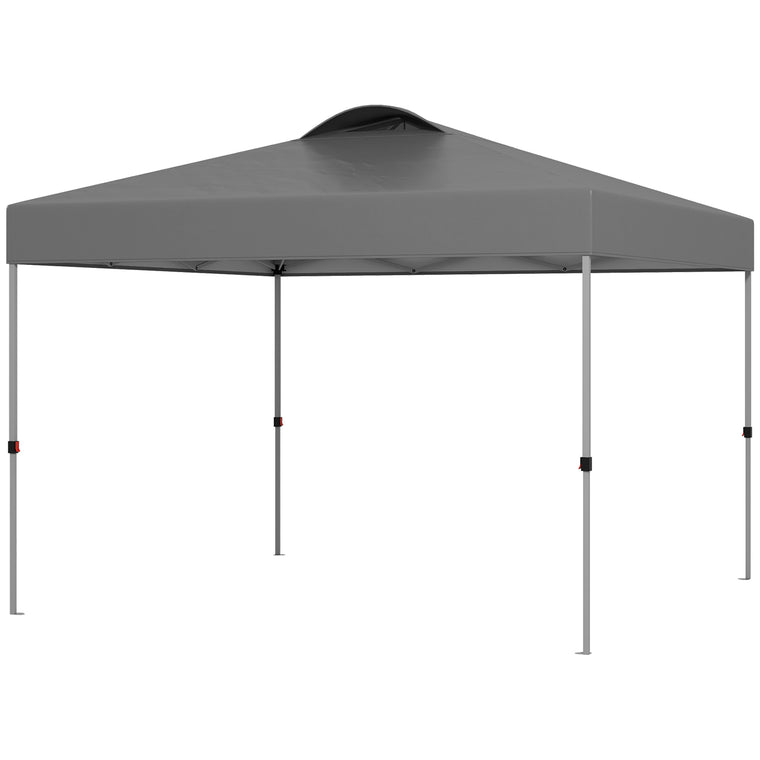 10' x 10' Dark Grey Pop-Up Canopy with Top Vents & Wheeled Bag