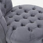 45" Tufted High Back Velvet Accent Chair Living Room Soft Padded Couch Lounge Ash Grey