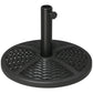 21 lbs Cement Round Market Umbrella Base Holder, 18" Heavy Duty Parasol Stand with Rattan Design for Patio, Black