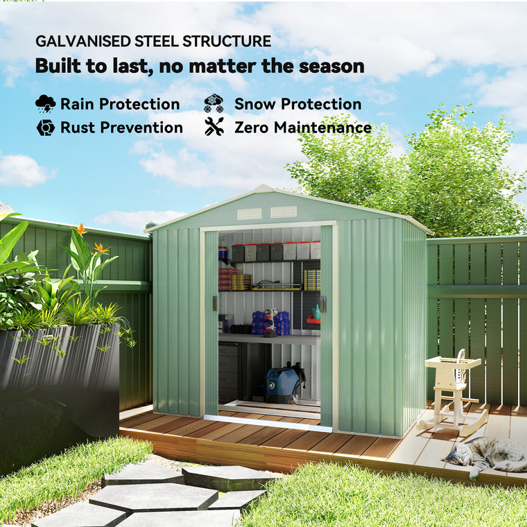 7' x 4' x 6' Storage Shed with Double Doors and Foundation Kit