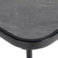 Square Outdoor Table, Patio Bistro Coffee Table with Faux-marbled Top and 42mm Umbrella Hole for Garden, Dark Grey