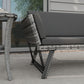 Convertible Wicker Loveseat Grey Patio Chaise Lounge