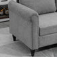 Vintage Loveseat, Upholstered Love Seat Furniture, Chenille-feel Fabric 2 Seater Sofa Couch with Rolled Arms, Gourd-Shaped Rubber Wood Legs for Living Room, Light Grey