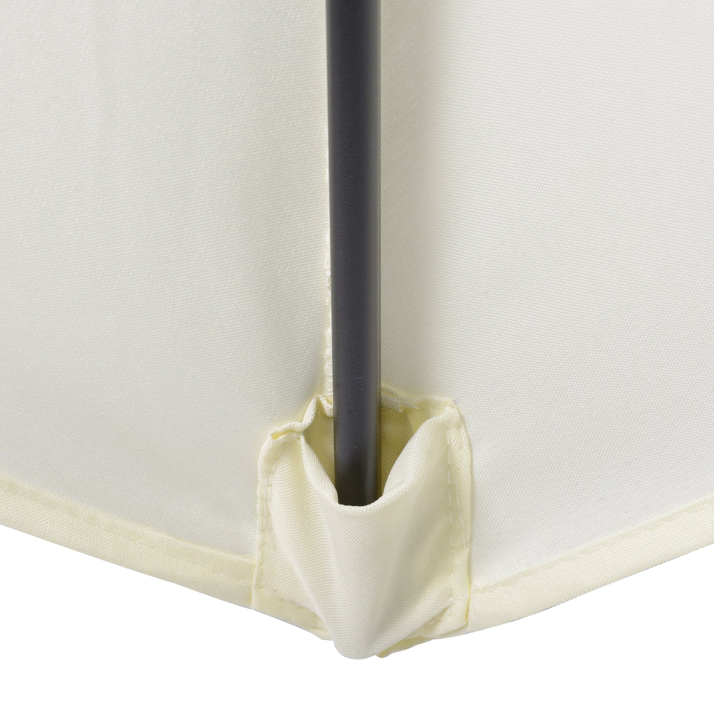 6.6FT Patio Umbrella, Outdoor Parasol with 6 Solid Ribs, Cream White