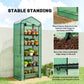 Mini Greenhouse with Screen Roof, Portable Small Greenhouse with Roll-Up Zipper Door